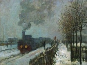 Monet il treno nella neve